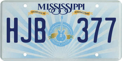 MS license plate HJB377