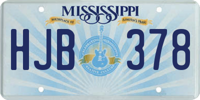 MS license plate HJB378