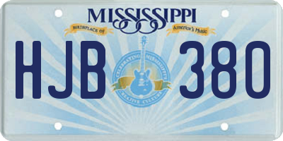 MS license plate HJB380
