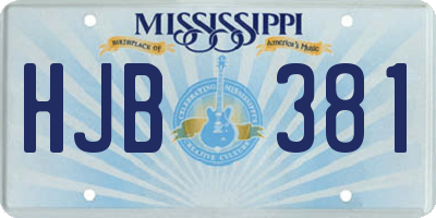 MS license plate HJB381