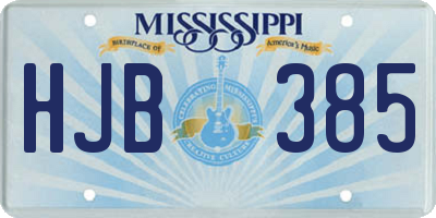 MS license plate HJB385