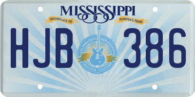 MS license plate HJB386