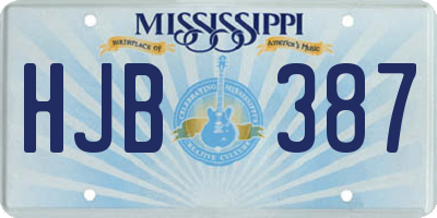 MS license plate HJB387
