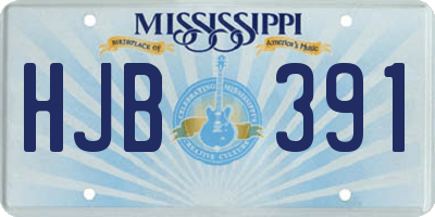 MS license plate HJB391