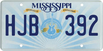 MS license plate HJB392