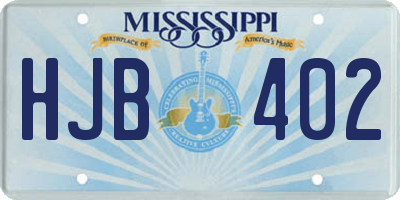 MS license plate HJB402