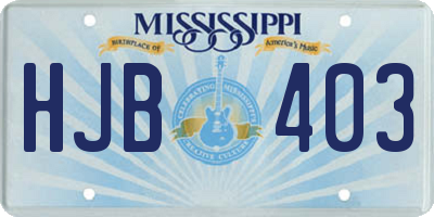 MS license plate HJB403