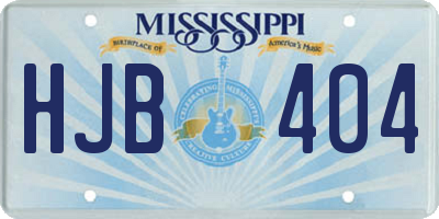 MS license plate HJB404