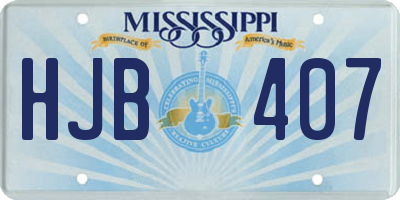 MS license plate HJB407