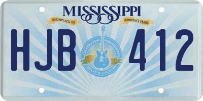 MS license plate HJB412