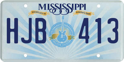 MS license plate HJB413