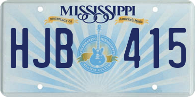 MS license plate HJB415