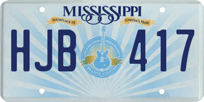 MS license plate HJB417