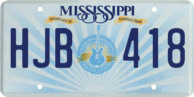 MS license plate HJB418