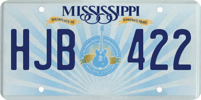 MS license plate HJB422