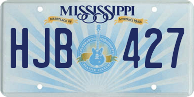 MS license plate HJB427
