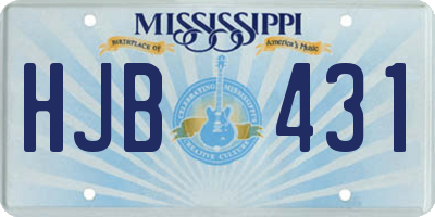MS license plate HJB431