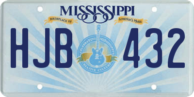 MS license plate HJB432