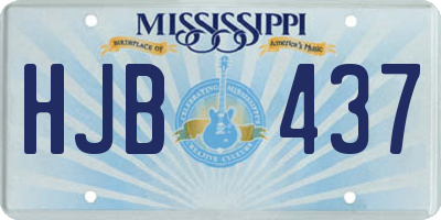 MS license plate HJB437