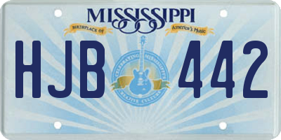 MS license plate HJB442