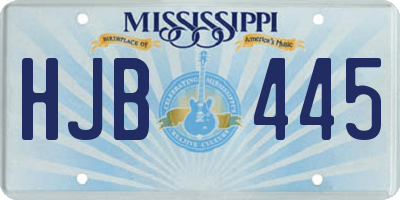 MS license plate HJB445