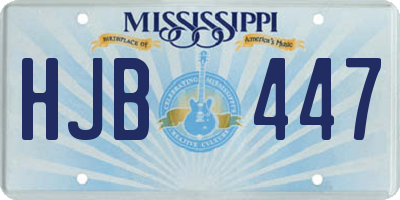MS license plate HJB447