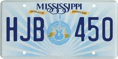 MS license plate HJB450