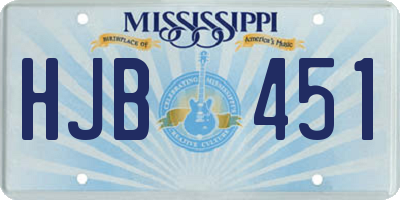 MS license plate HJB451