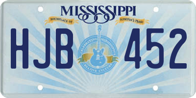 MS license plate HJB452