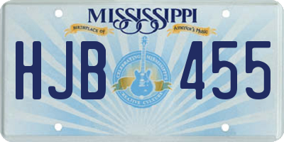 MS license plate HJB455