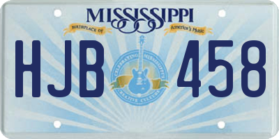MS license plate HJB458