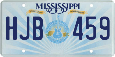 MS license plate HJB459