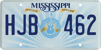 MS license plate HJB462