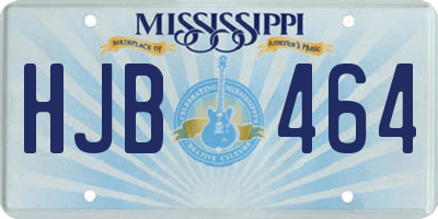 MS license plate HJB464