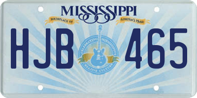 MS license plate HJB465