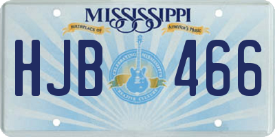 MS license plate HJB466