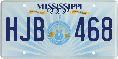 MS license plate HJB468