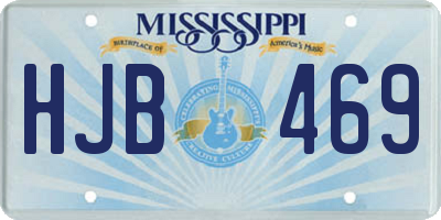 MS license plate HJB469