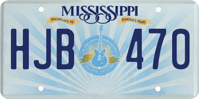 MS license plate HJB470