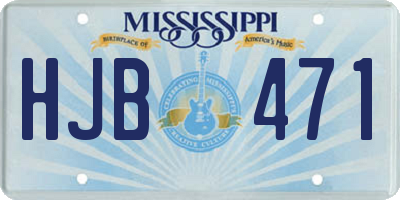 MS license plate HJB471