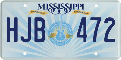 MS license plate HJB472