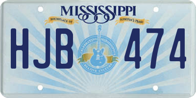 MS license plate HJB474