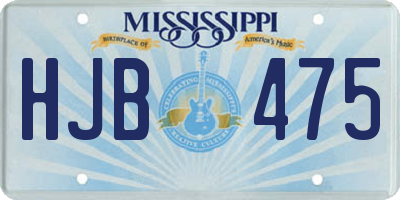 MS license plate HJB475