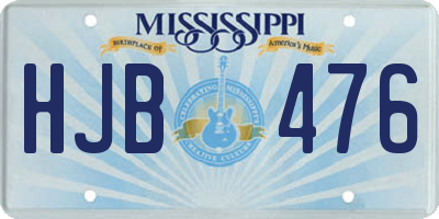 MS license plate HJB476
