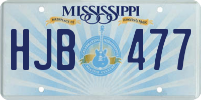 MS license plate HJB477