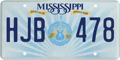 MS license plate HJB478