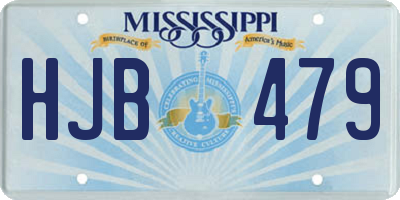 MS license plate HJB479