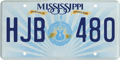MS license plate HJB480