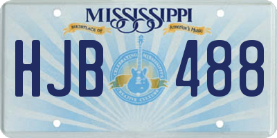 MS license plate HJB488