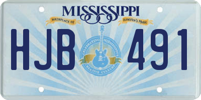 MS license plate HJB491